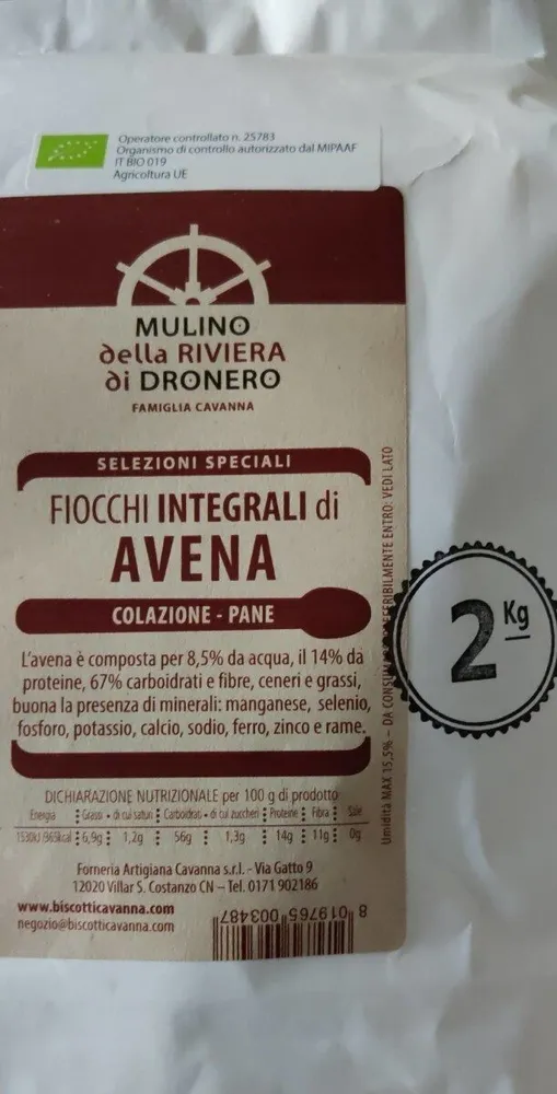 Fiocchi integrali di avena