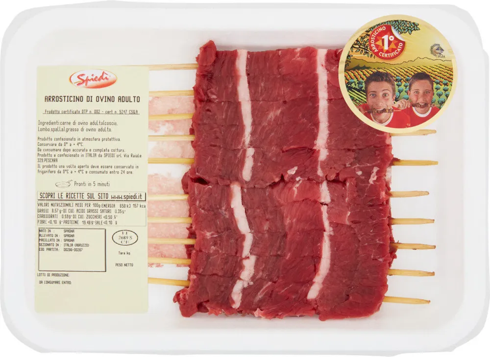 Arrosticino di ovino adulto