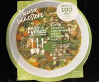 Zuppa amabile con spinacino, orzo e fagiolini verdi