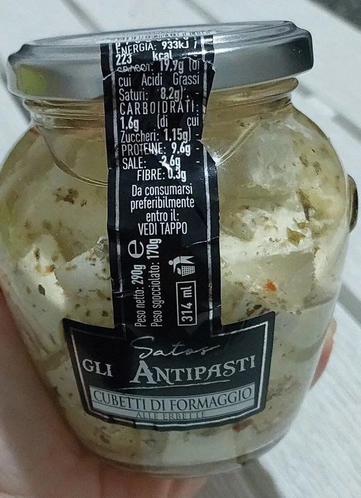 Gli Antipasti- Cubetti di formaggio alle erbette