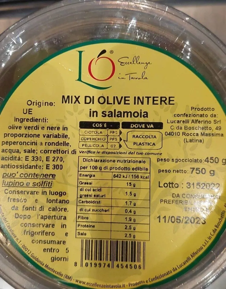 Mix di olive intere in salamoia