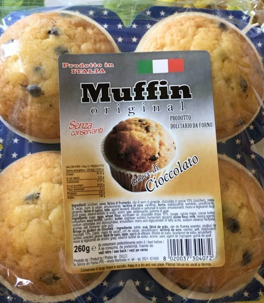 Muffin con gocce di cioccolato