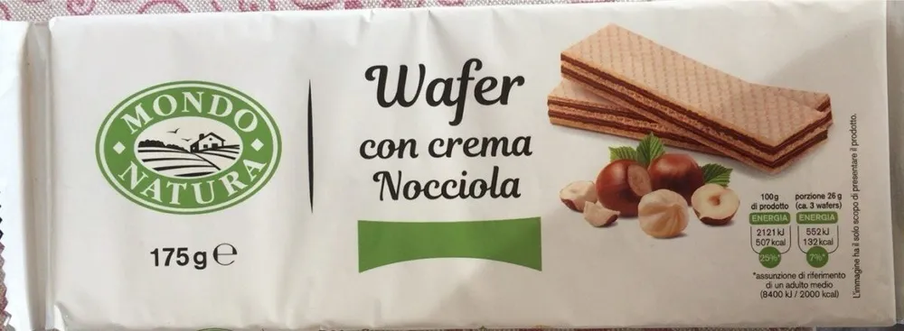 Wafer con crema nocciola