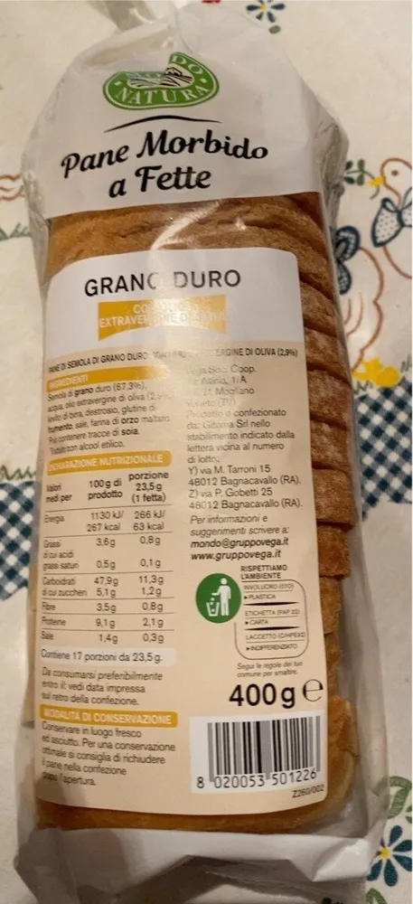 Pane morbido a fette