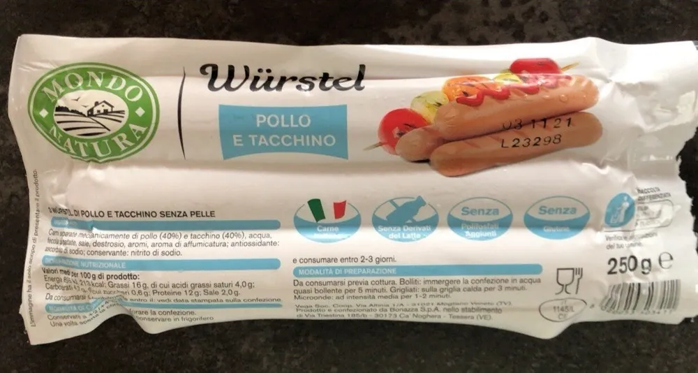 Wurstel di pollo e tacchino