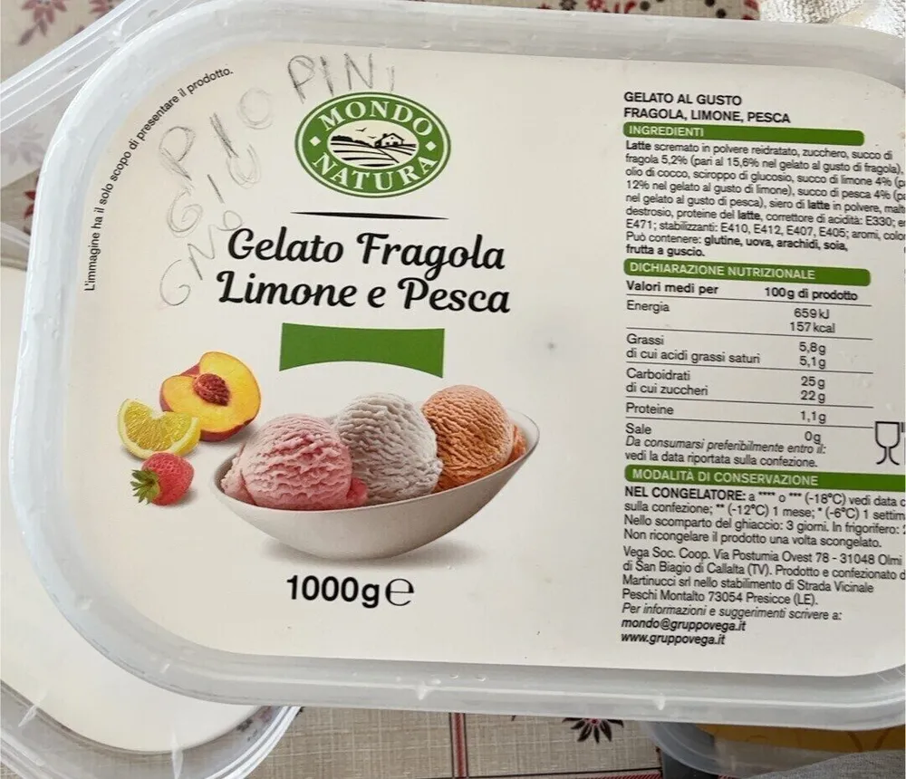 Gelato Limone Fragola e Pesca