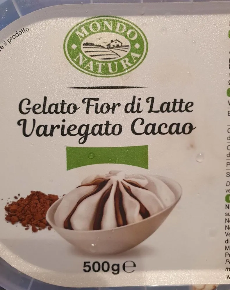 Gelato fior di latte variegato cacao