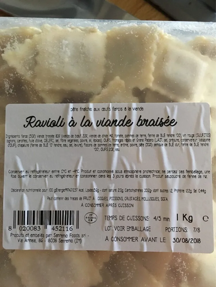 Ravioli Al Brasato, Frische Nudeln Mit Bratenfüllung