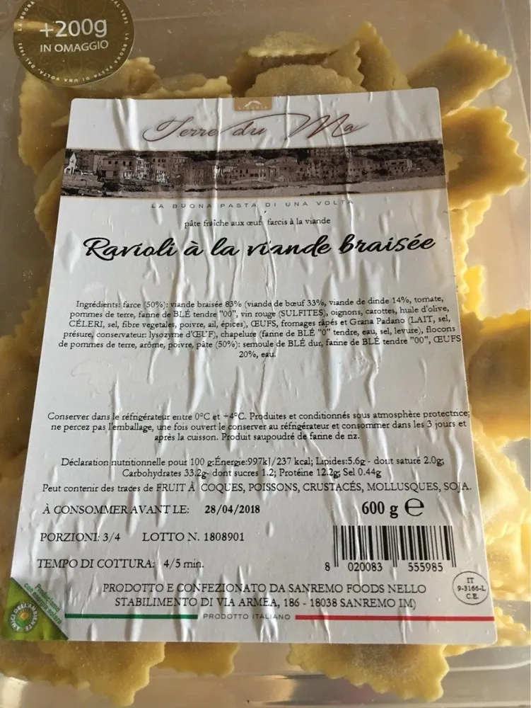 Ravioli à la viande braisée