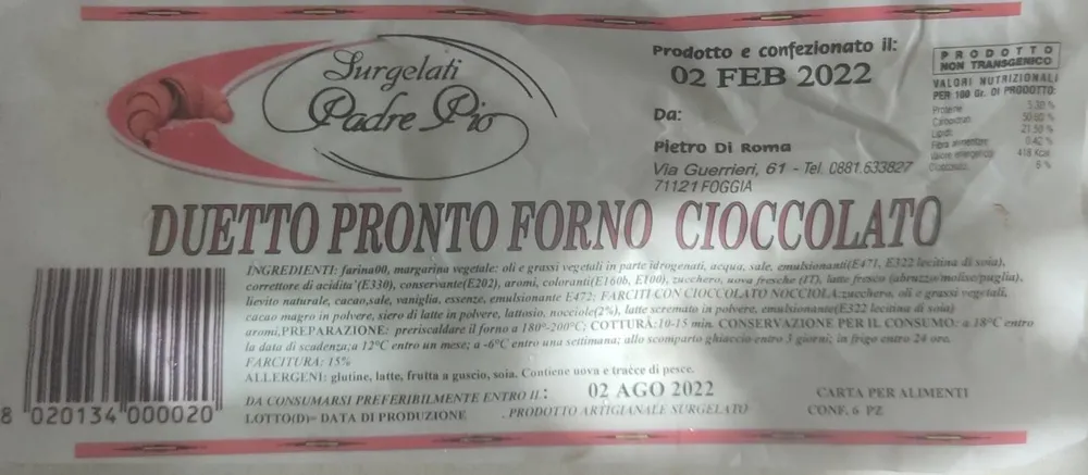 Cornetti Duetto pronto forno