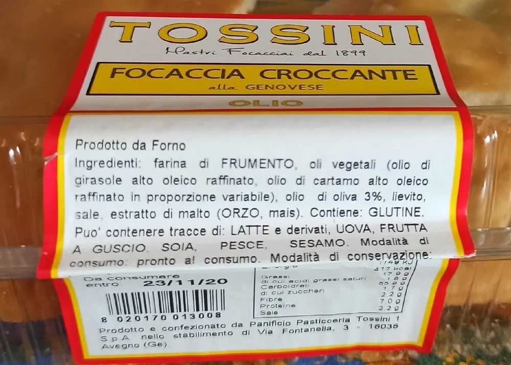 Focaccia croccante alla genovese