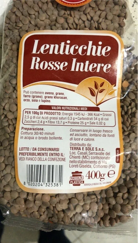 Lenticchie rosse e nere