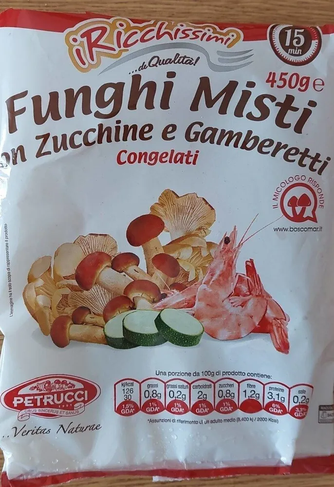 Funghi misti con zucchine e gamberetti