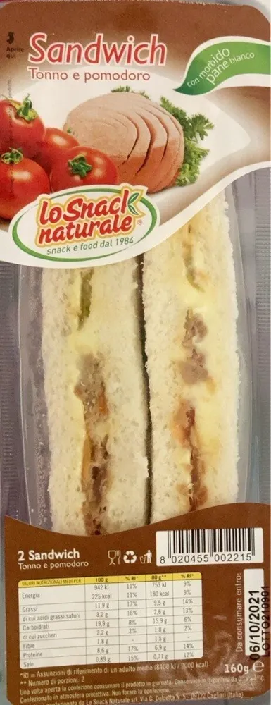 Sandwich tonno e pomodoro