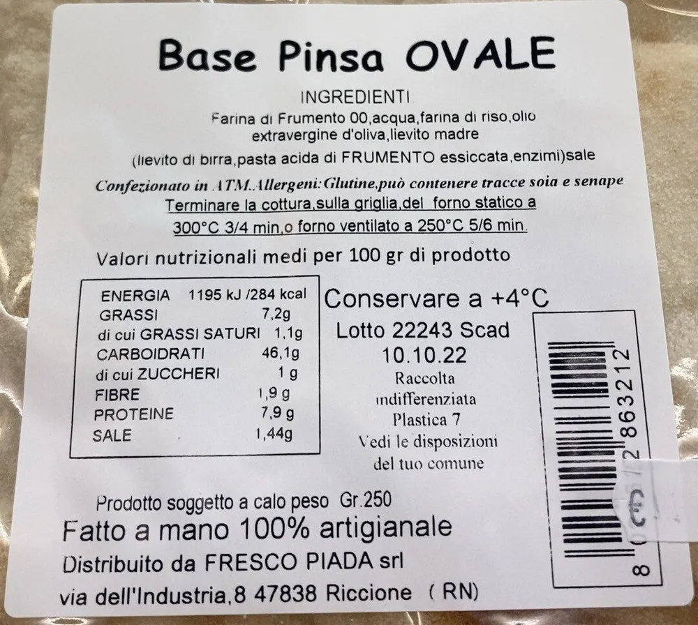 Base pinsa OVALE