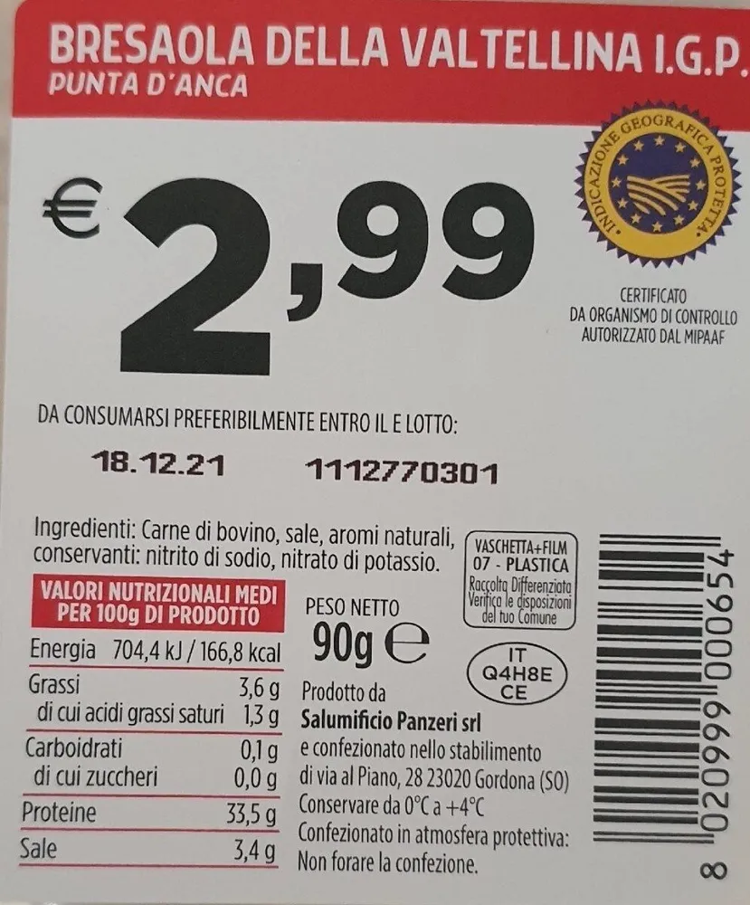 Bresaola della Valtellina