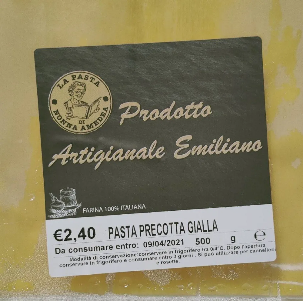 Pasta precotta gialla