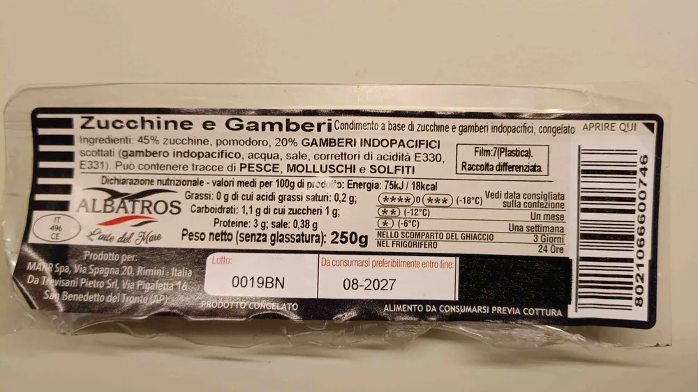 Zucchine e gamberi