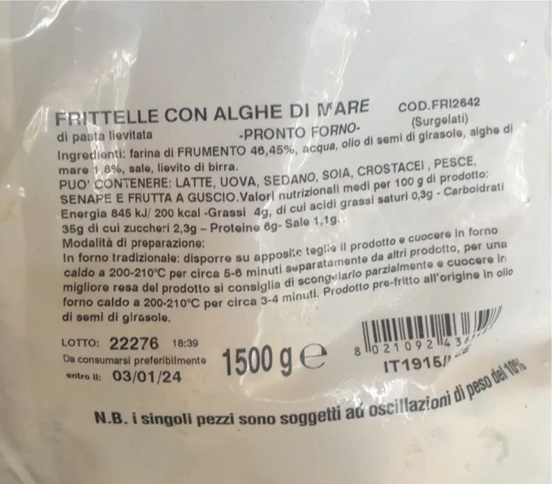 Frittelle con alghe di mare