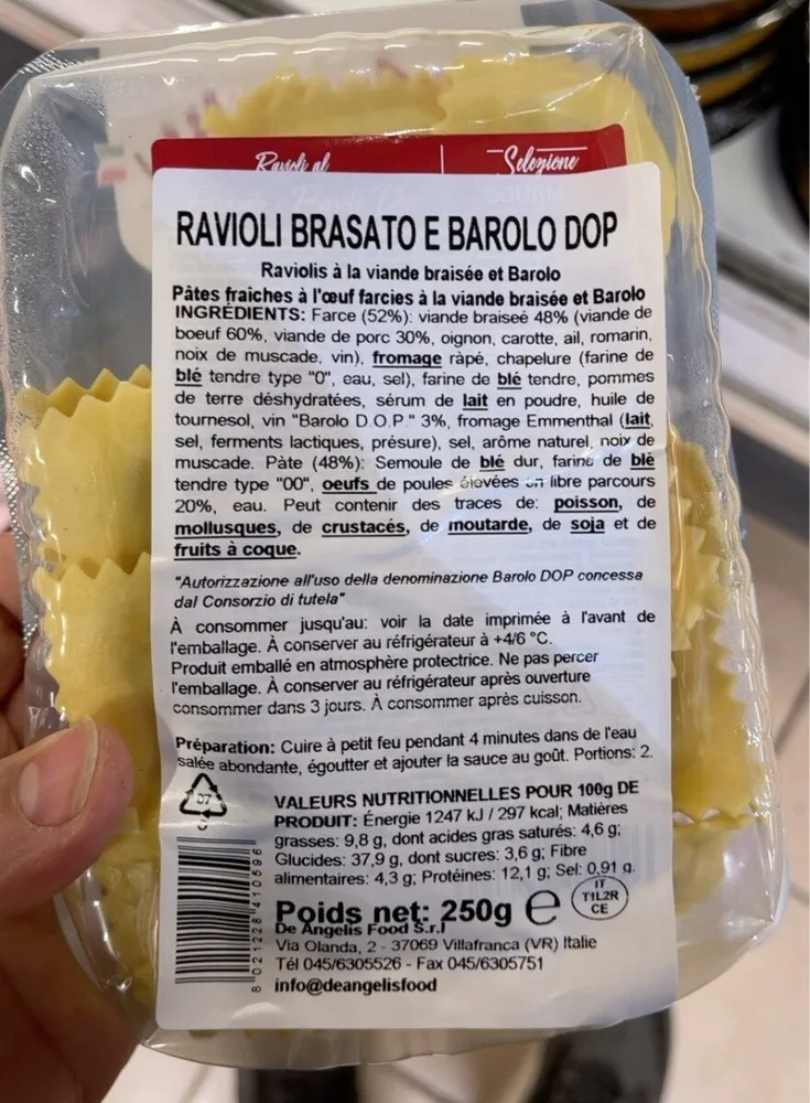 Ravioli al brasato e barolo dop