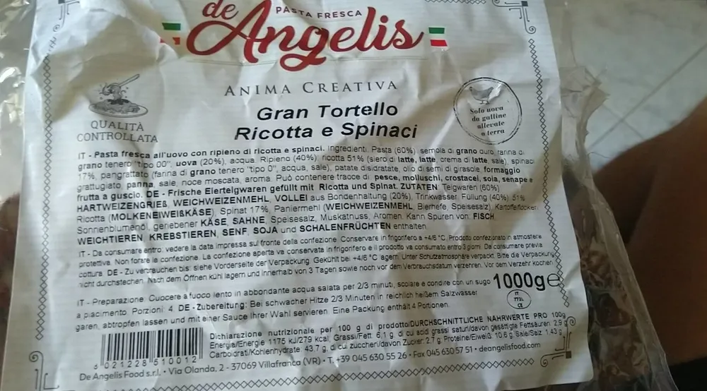 Gran tortello Ricotta e Spinaci