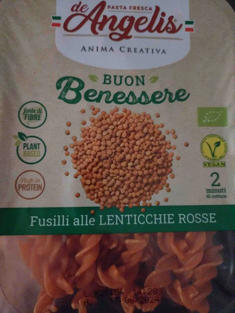 Fusilli alle lenticchie rossr