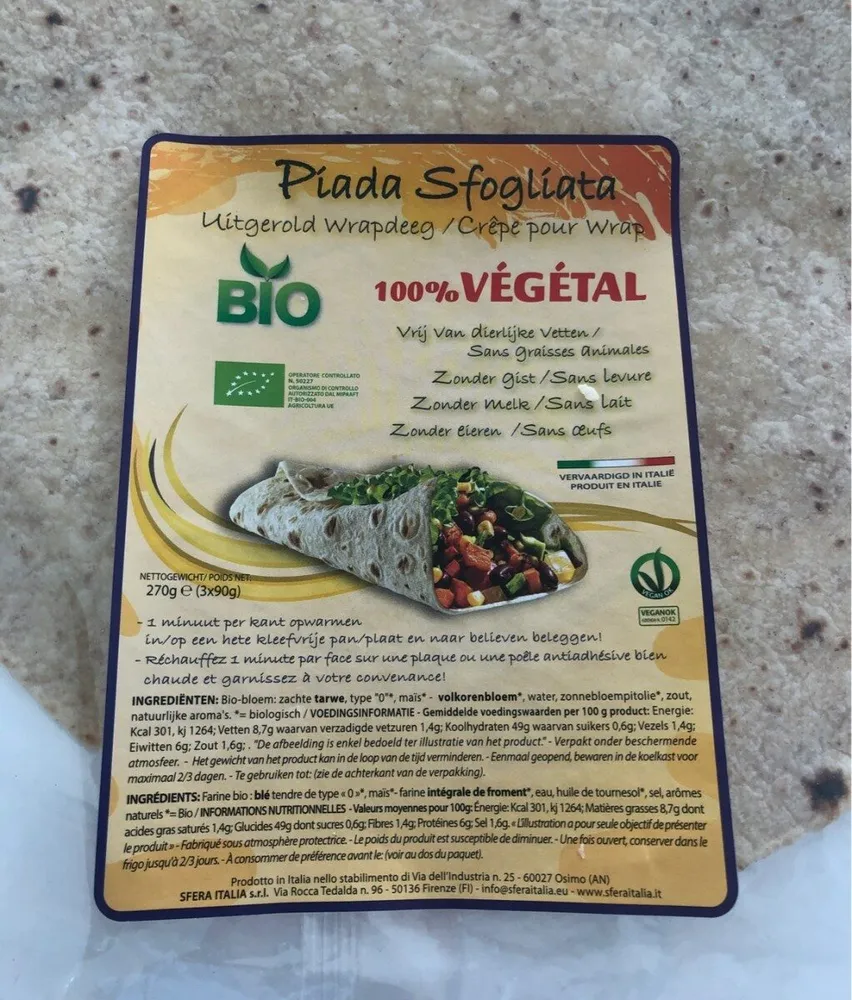 Piada Sfogliata - crepe pour wrap