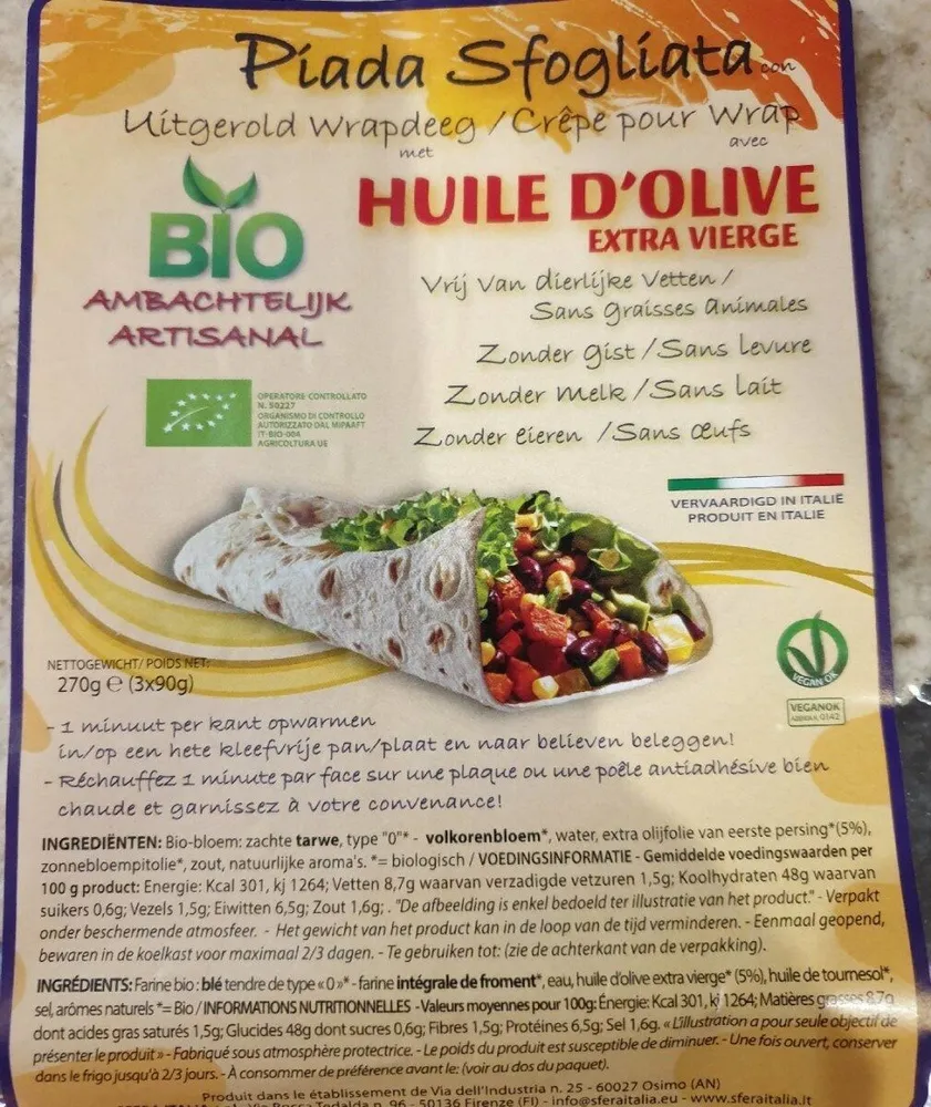 Piada sfogliata crêpe pour warp