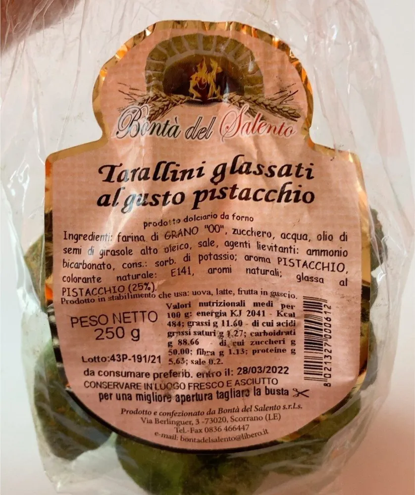 Taralli glassati pistacchio