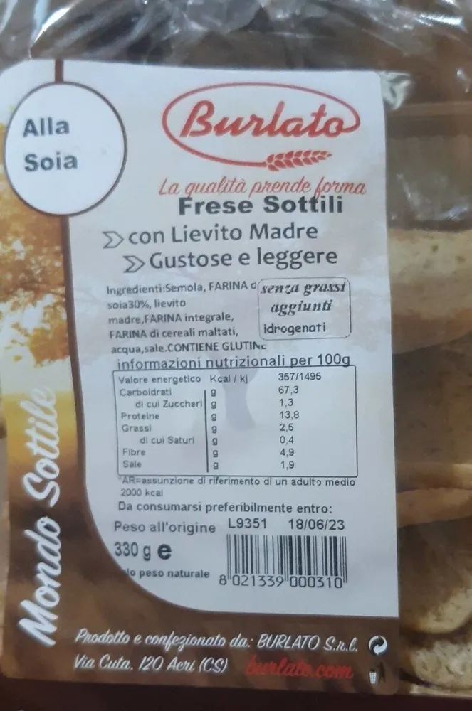 Frese sottili alla soia
