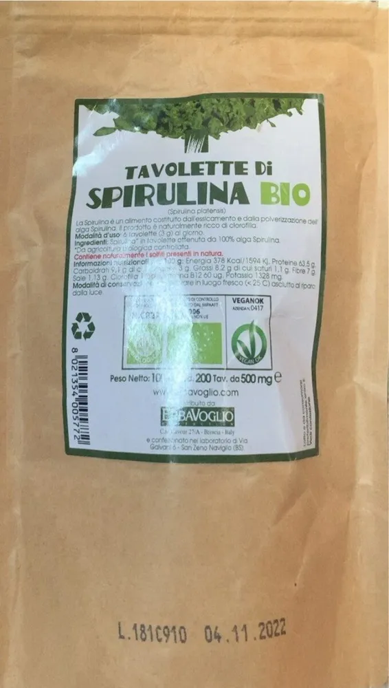 Tavolette spirulina bio