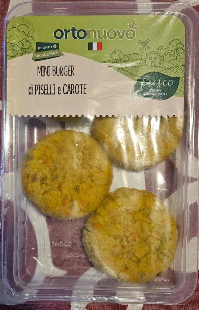 Mini Burger di piselli e carote