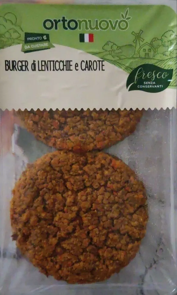 Burger di lenticchie e carote