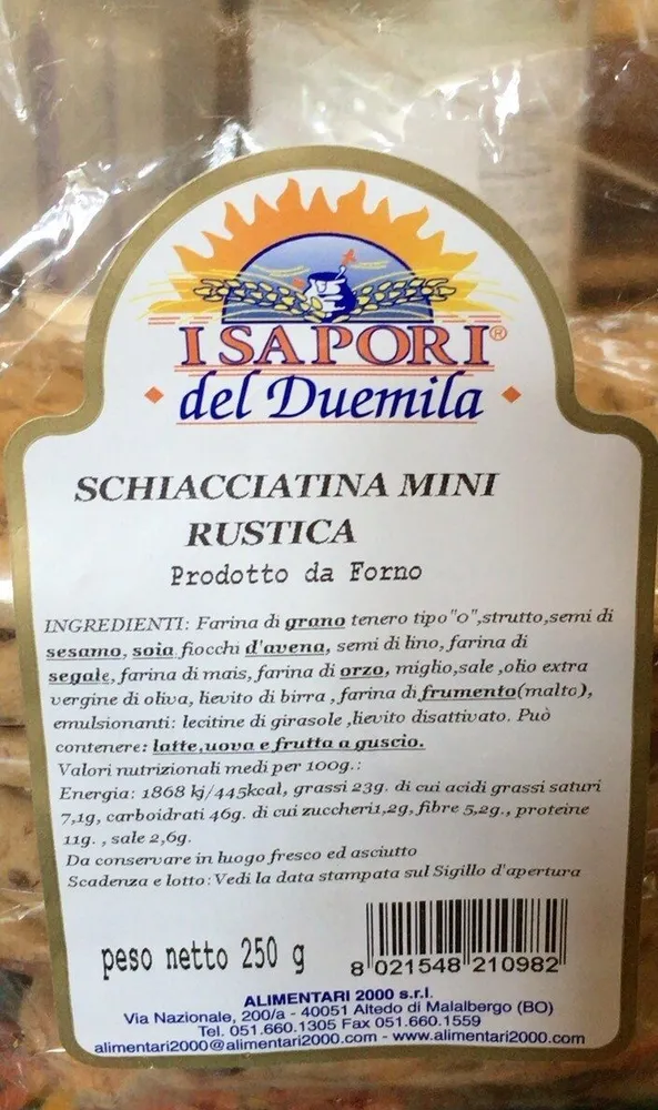 Schiacciatina mini rustica