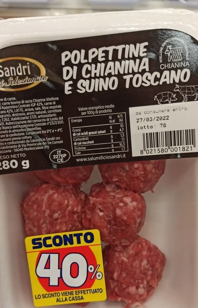 Polpettine di chianina e suino toscano