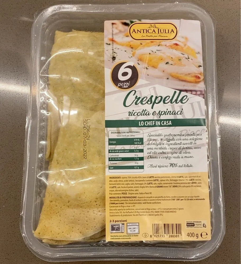 Crespelle ricotta e spinaci