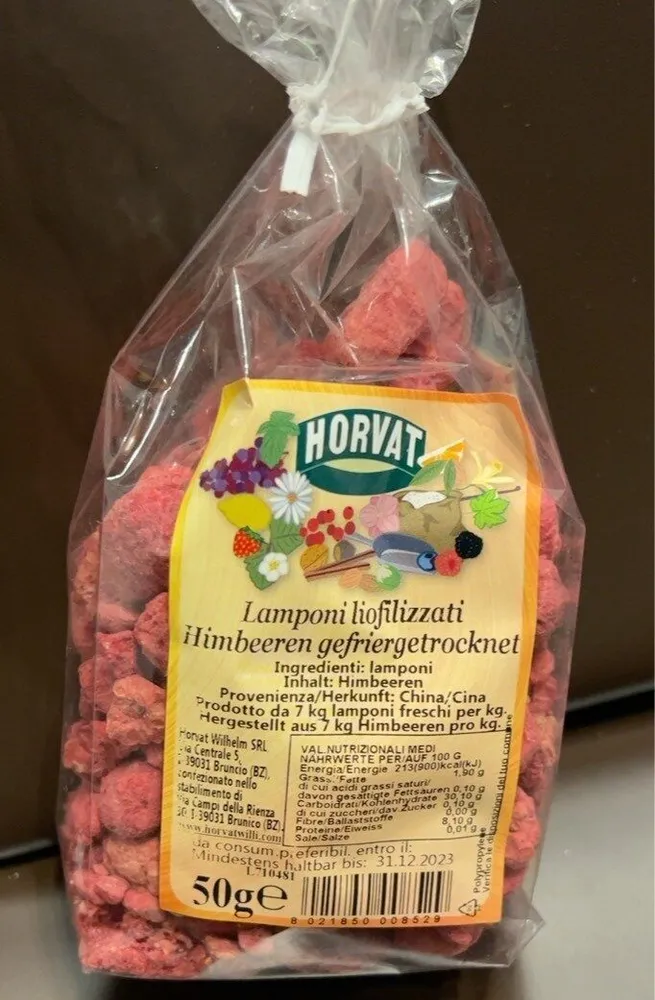 Lamponi liofilizzati