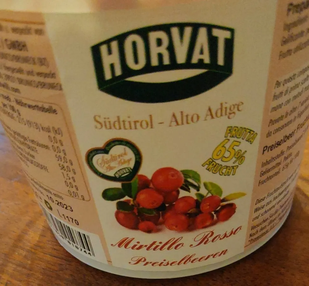 Preparato di mirtillo rosso