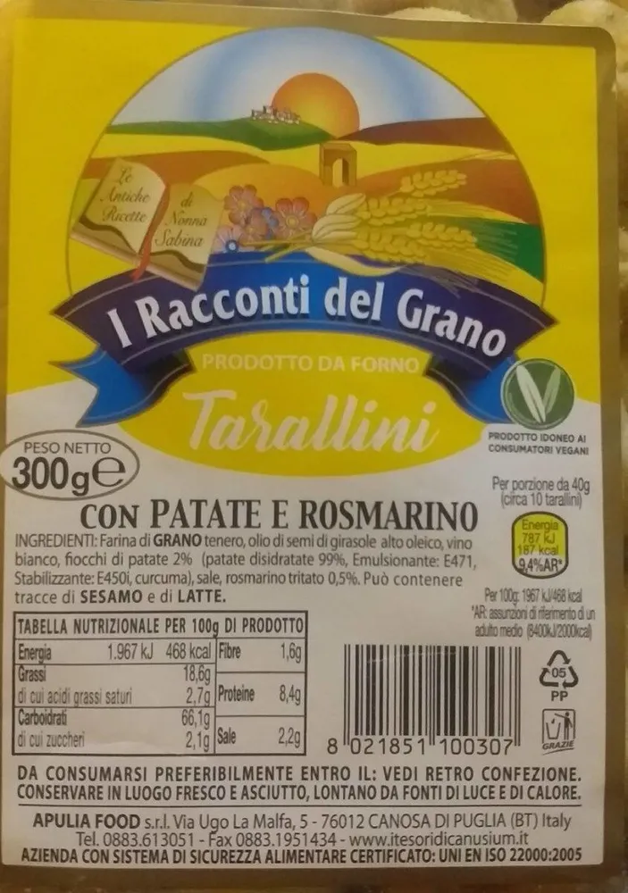 Tarallini con patate e rosmarino