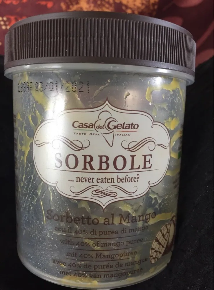 SORBOLE sorbet à la mangue