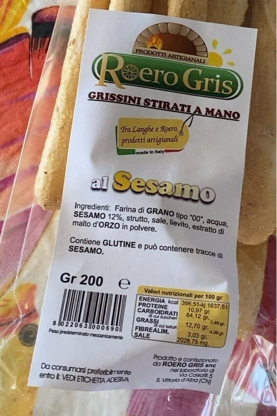 Grissini stirati a mano al sesamo