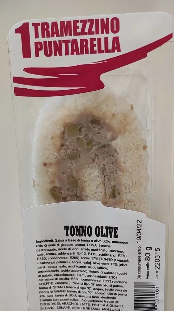Tramezzino Puntarella tonno olive