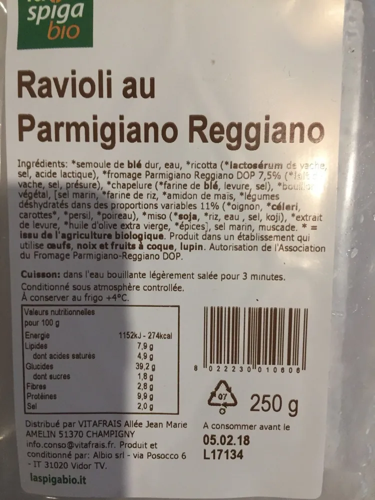 RAVIOLIS AU PARMESAN