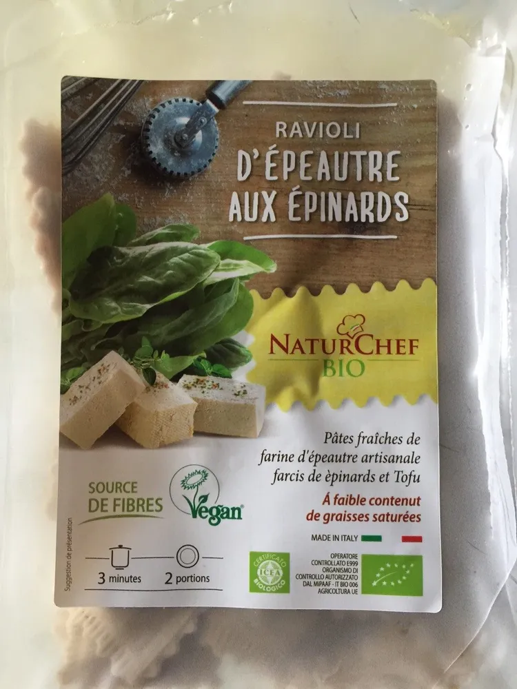 Ravioli d’épautre aux epinards