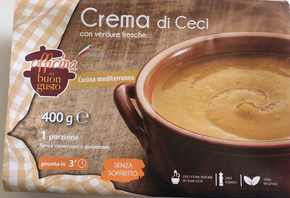 Crema di ceci con verdure fresche