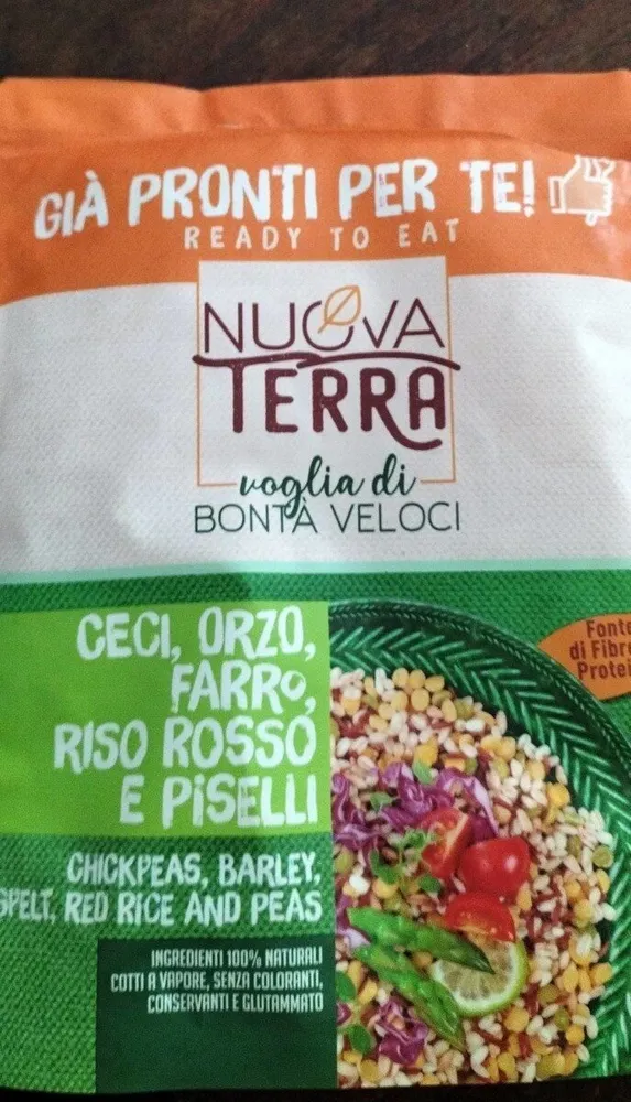 Ceci orzo farro riso rosso e piselli