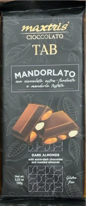 Mandorlato con cioccolato extra-fondente e mandorle tostate
