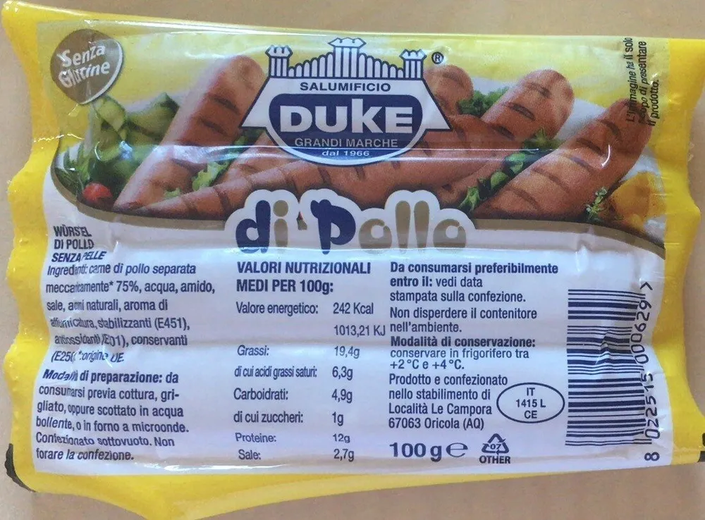 Würstel di pollo