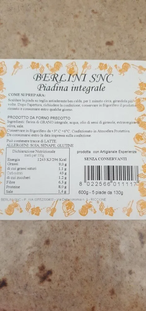 Piadina  integrale