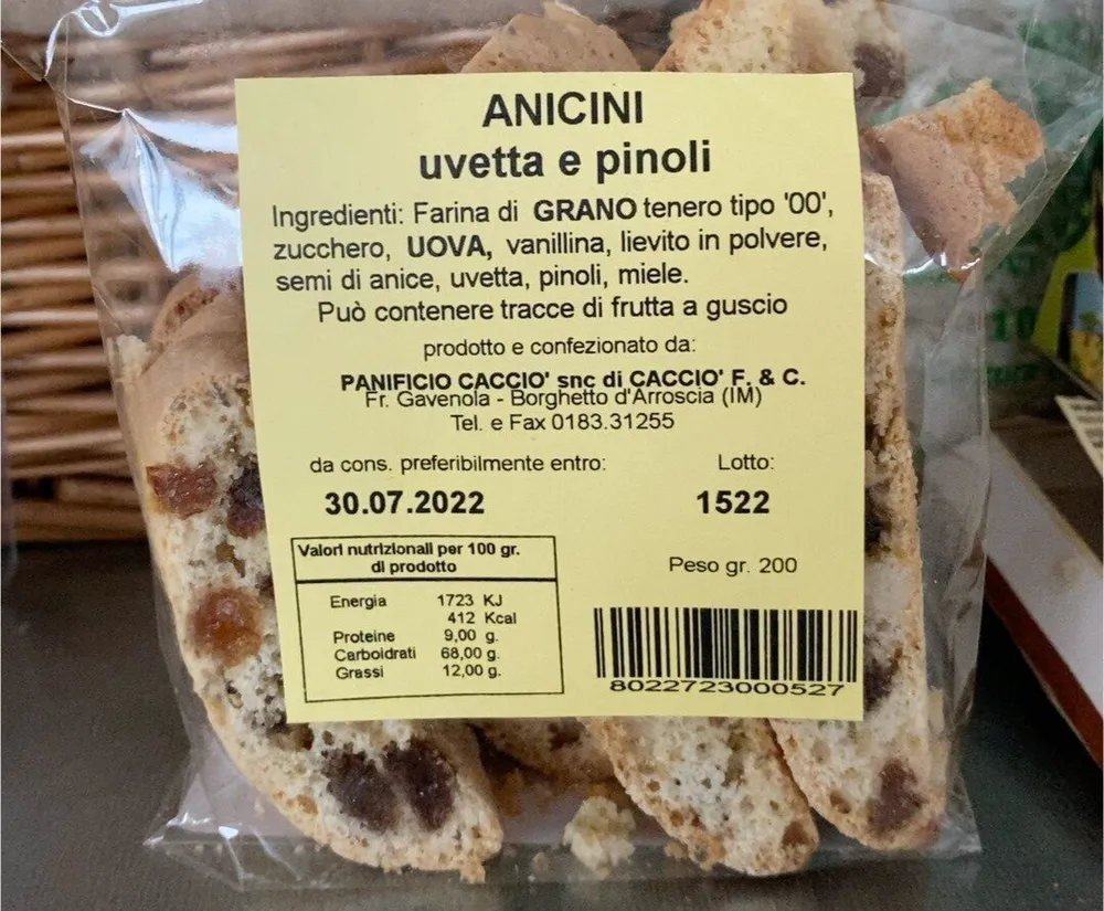 Anicini uvetta e pinoli
